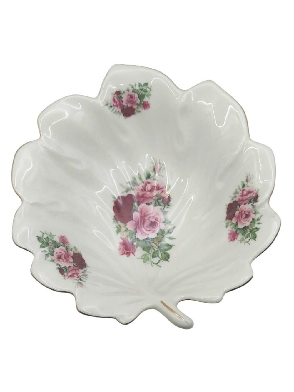 Victorian Rose Leaf Shaped Ceramic Serving Bowl Formalities Baum Brothers